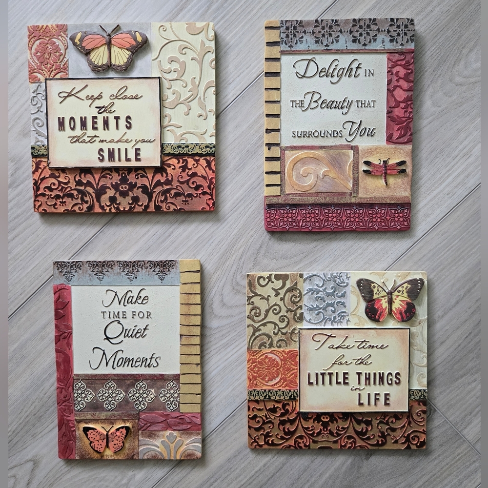 Decorative Wall Art Set with Inspirational Quotes